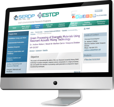 Green Processing of Energetic Materials Using RAM Technology