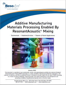 Acoustic Mixing of Additive Manufacturing Material