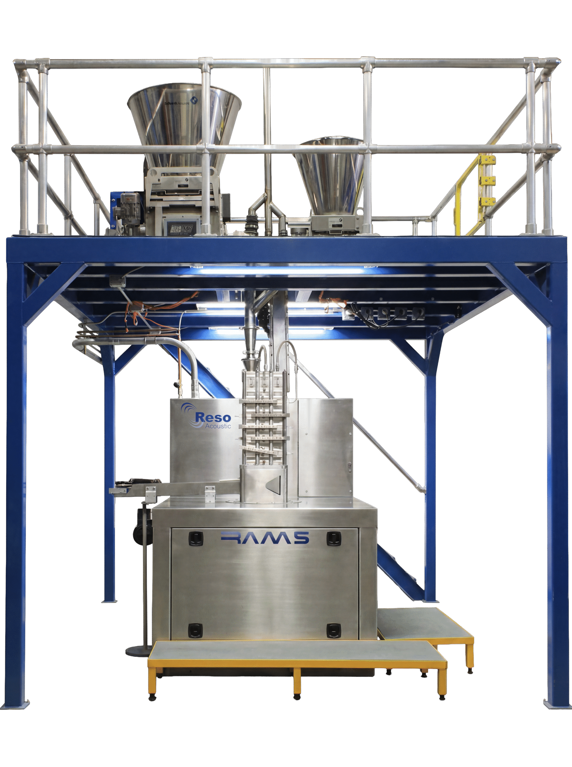 RAM5 continuous acoustic mixer with stainless steel finish
