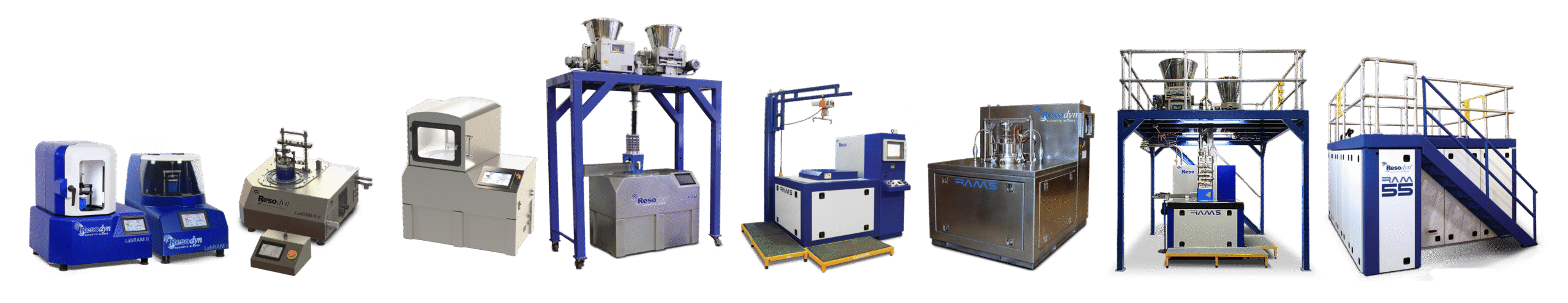 ResonantAcoustic Mixers in a line