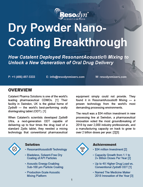 Dry Powder Coating Case Study in Pharma with Catalent