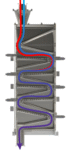 Material flow through resonant mixing CAM stack